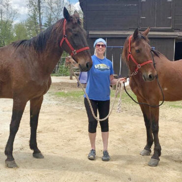 Heather with Bobo and Golden